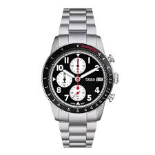 Gents Stainless Steel Fossil Tourer Black & White Chronograph Watch