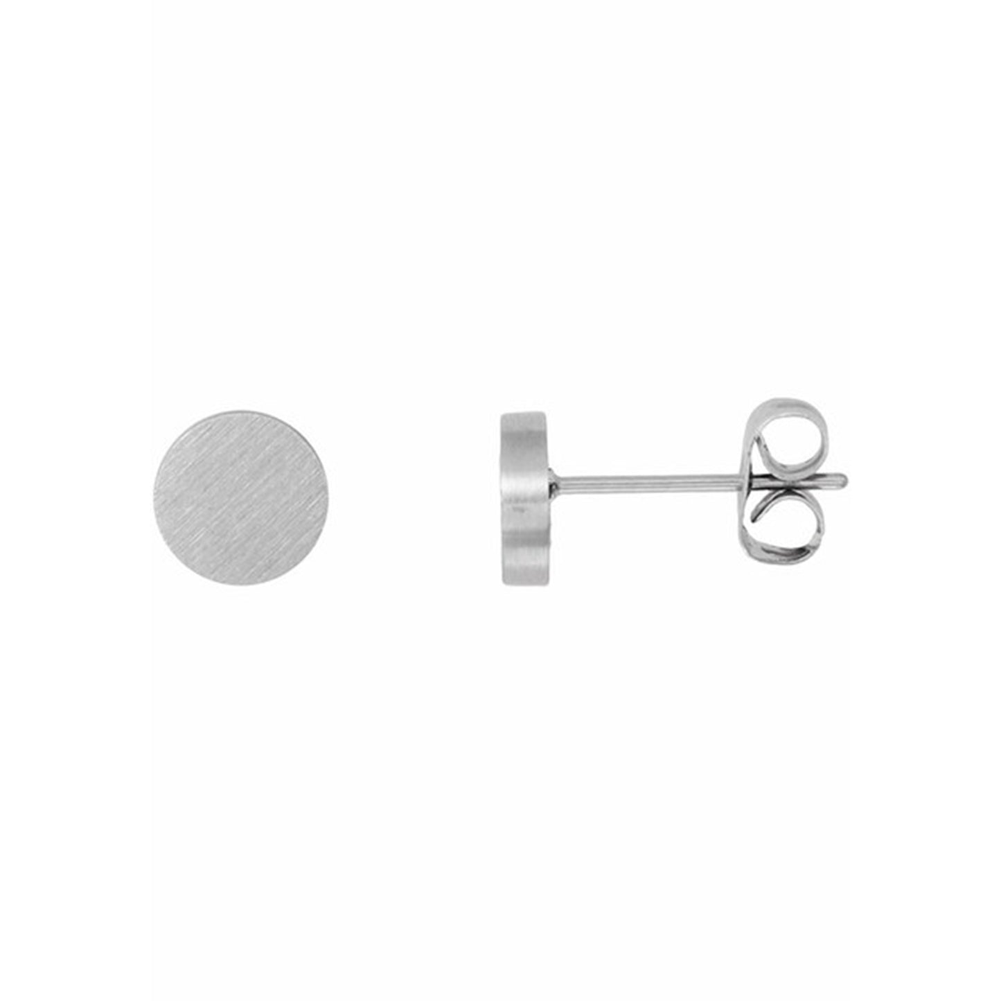 Gents Steelwear Stainless Steel Matte Round Stud Earrings