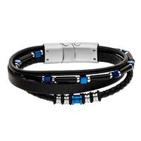 Gents Steelwear Stainless Steel Sidney Multi Leather & Blue Bracelet