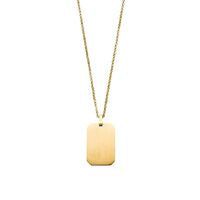 Gents Steelwear Gold Plated Stainless Steel Dog Tag Pendant