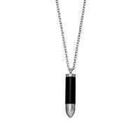 Gents Steelwear Stainless Steel Black Bullet Pendant