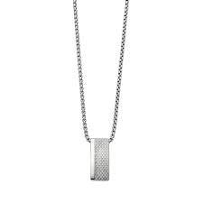 Gents Steelwear Stainless Steel Patterned Bar Pendant