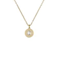 Ted Baker Gold Cherie Pink Enamel Crystal Pendant