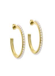 Ted Baker Persia Gold Plated Twist Pearl Hoops