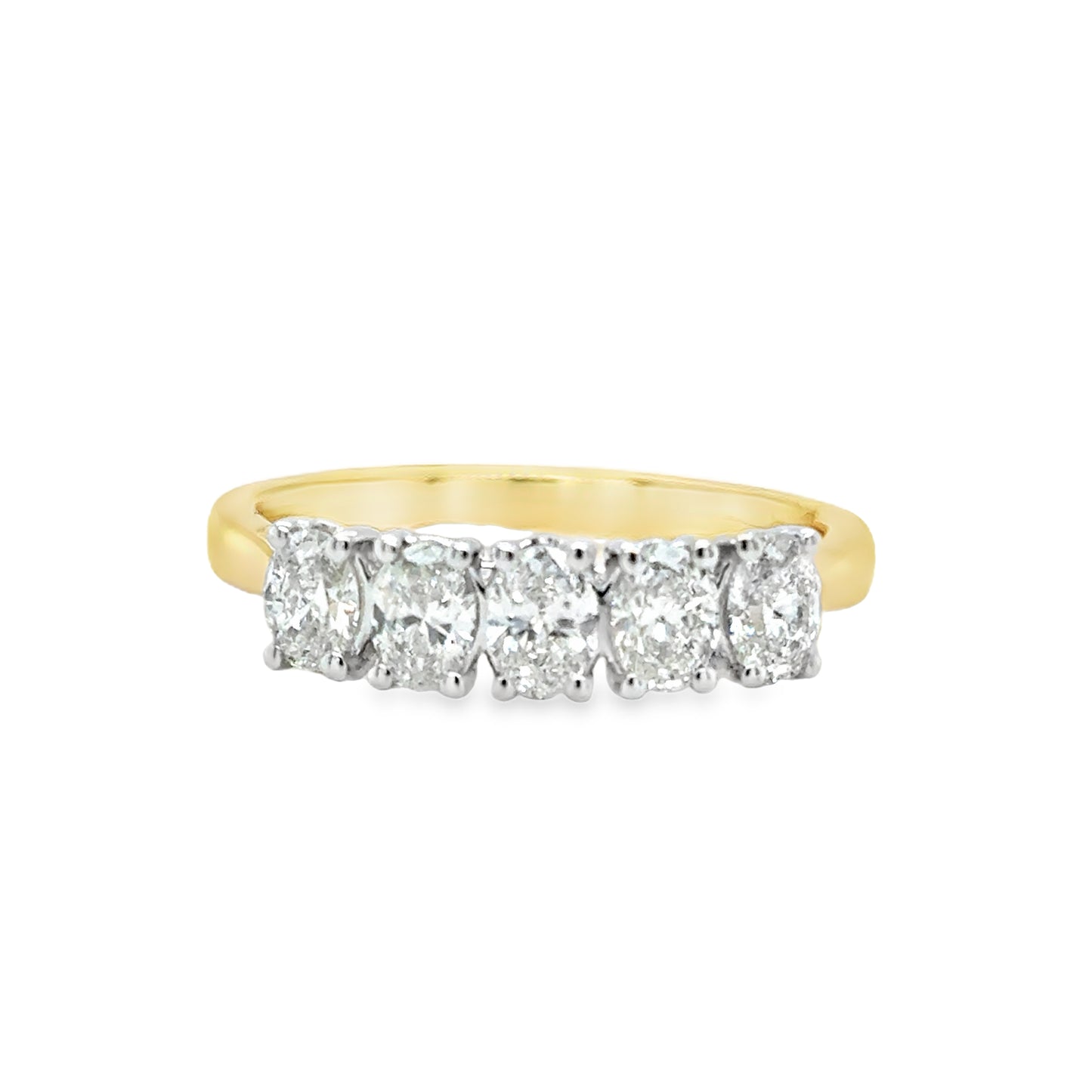 18ct 5 Stone Oval Eternity Diamond Ring .75ct