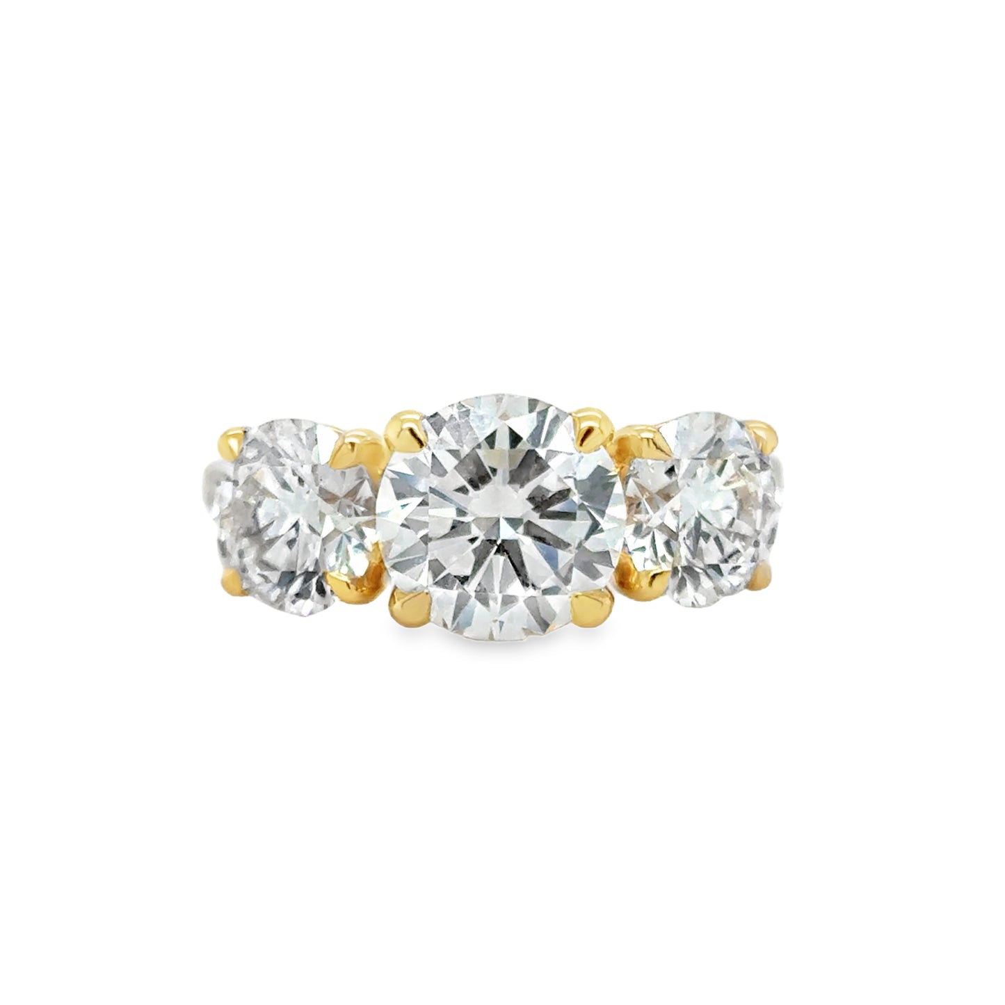 18ct Oval 3 Stone Cultured Diamond Ring 4.00ct