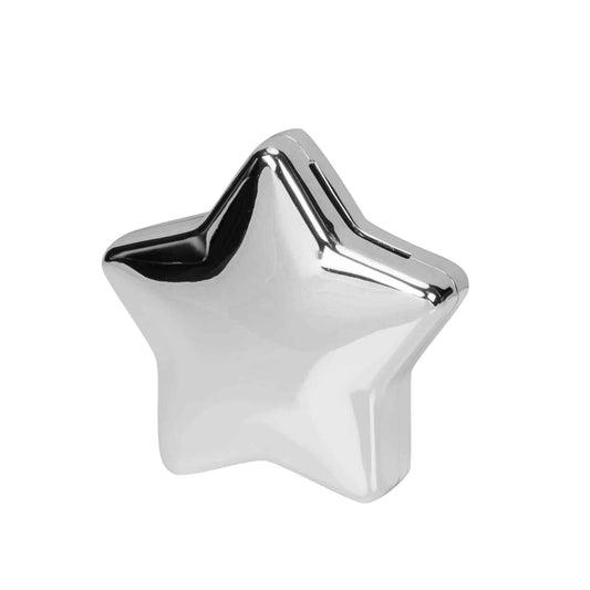 Silver Plated Star Money Box Christening Gift