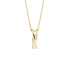 9ct 3 Line CZ Pendant