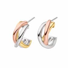Sterling SIlver 3 Colour Knot Stud Earrings
