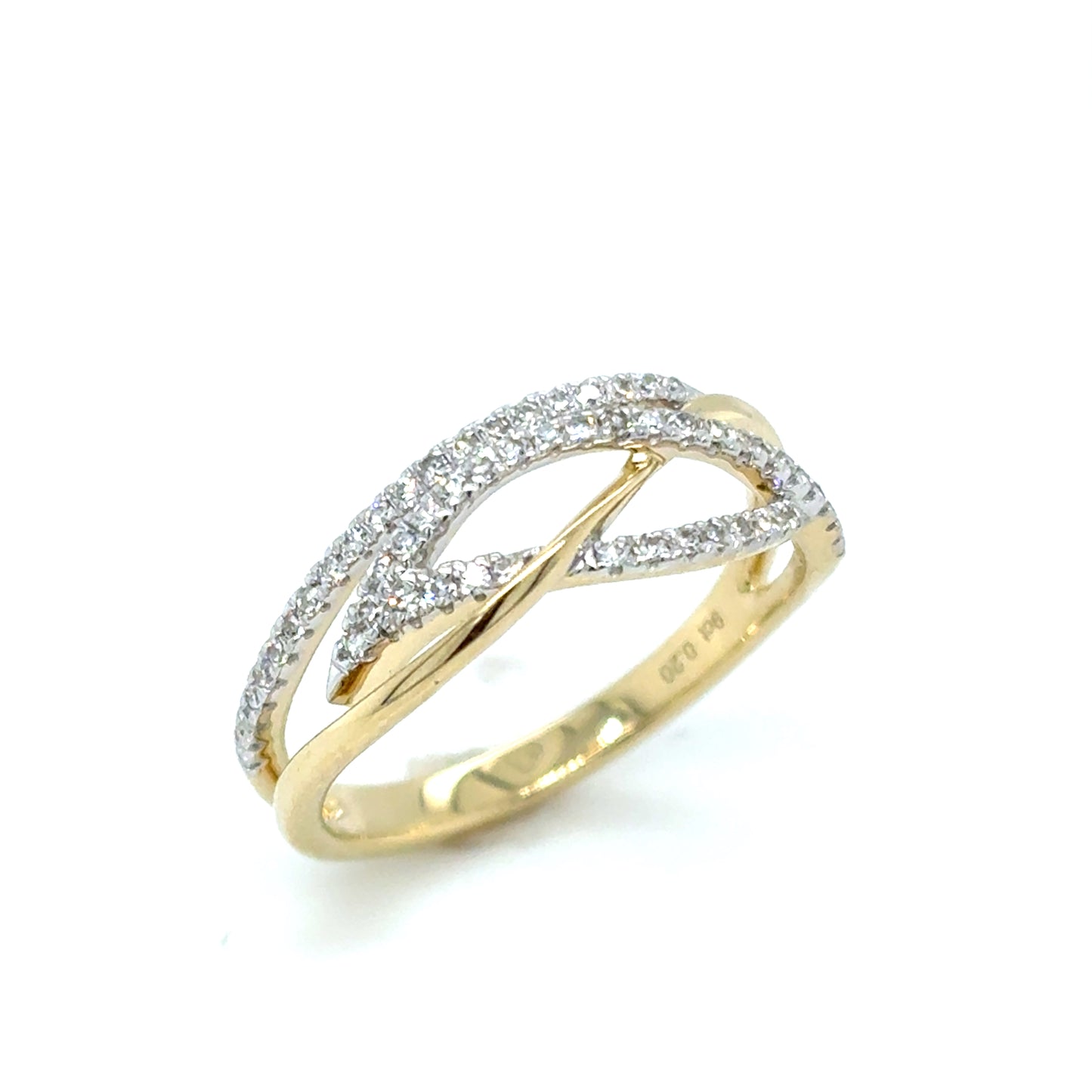 9ct Yellow Gold Open Diamond Set Wrap Ring .20ct