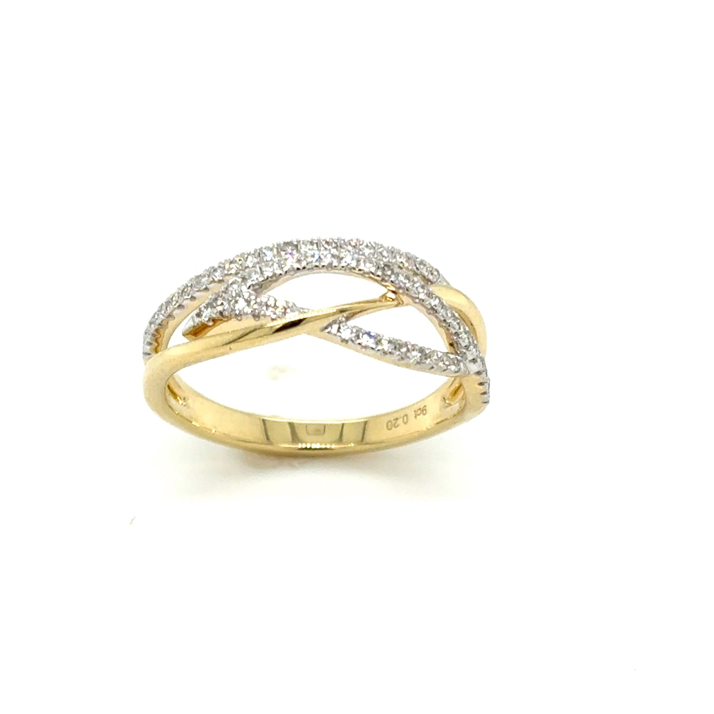 9ct Yellow Gold Open Diamond Set Wrap Ring .20ct