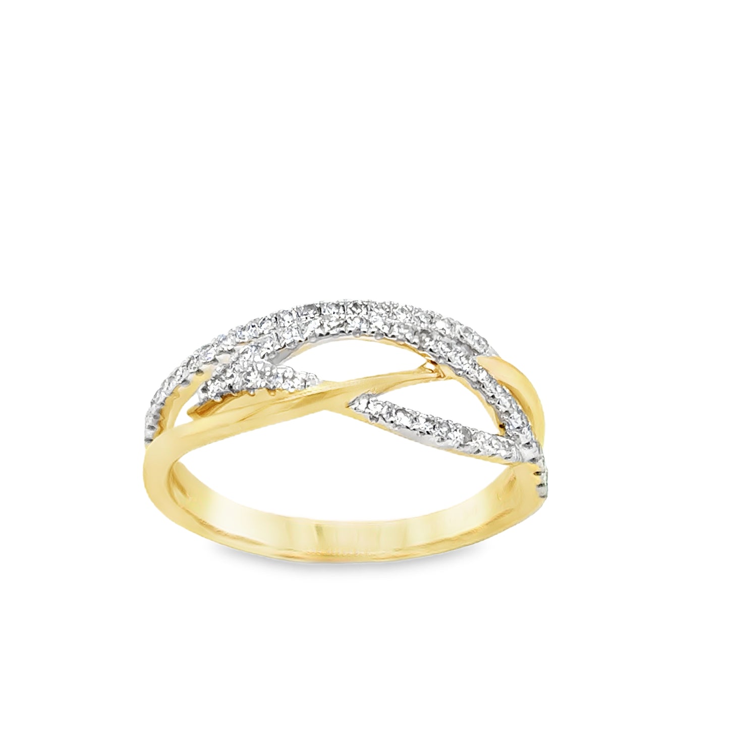 9ct Yellow Gold Open Diamond Set Wrap Ring .20ct