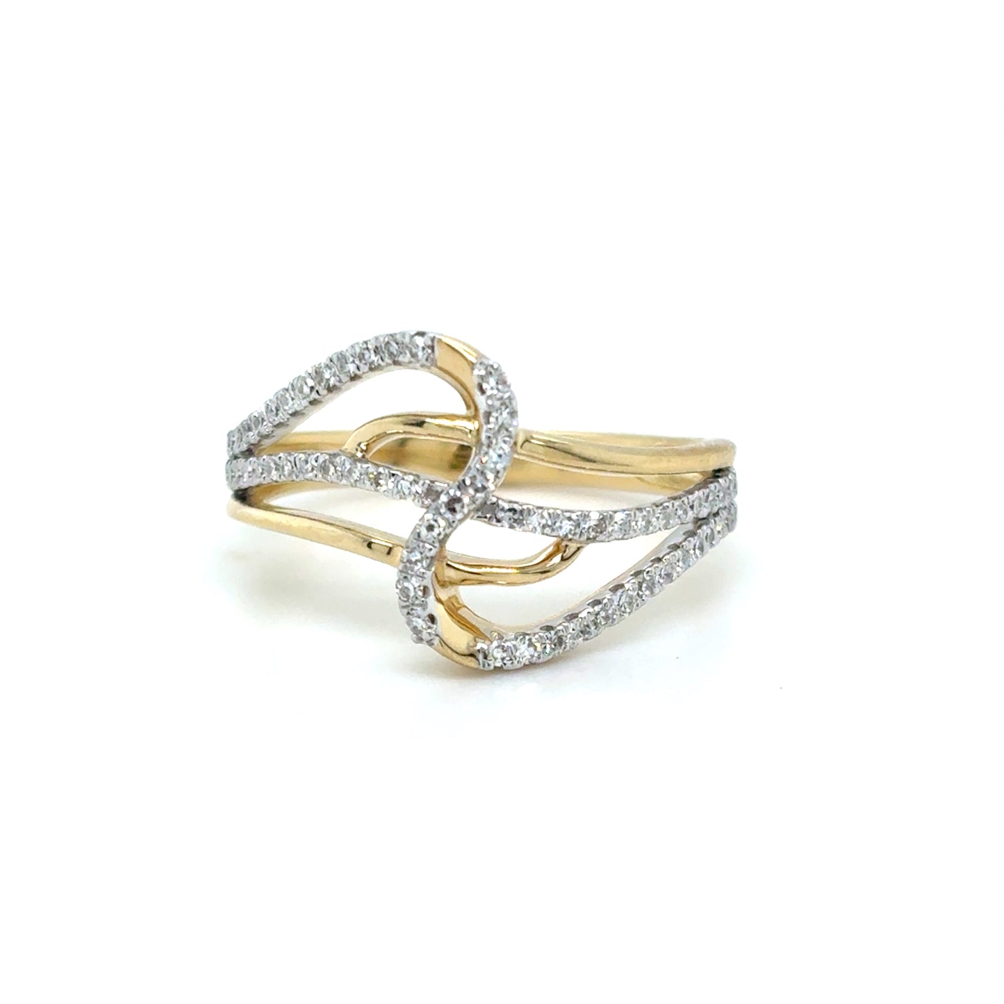 9ct Yellow Gold Open Wrap Diamond Ring .25ct