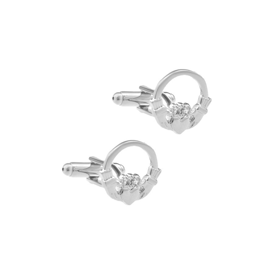Silver Plated Claddagh Cufflinks