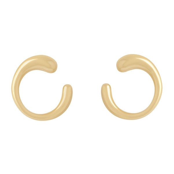 Sterling Silver Gold Plated Open Circle Earrings