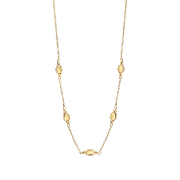 Sterling Silver Gold Plated 5 Polished Disc Necklet