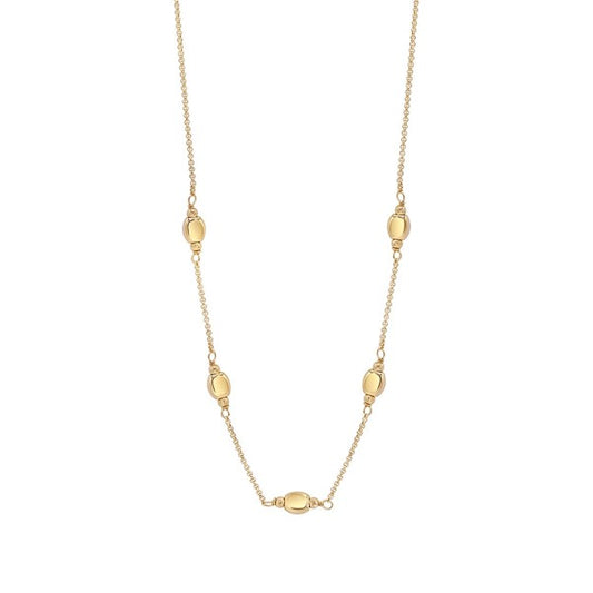 Sterling Silver Gold Plated 5 Polished Disc Necklet