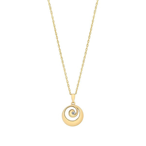 9ct CZ Open Swirl Pendant