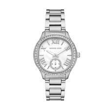 Ladies Stainless Steel Michael Kors Sage Stone Set 38mm Mother Of Pearl Watch