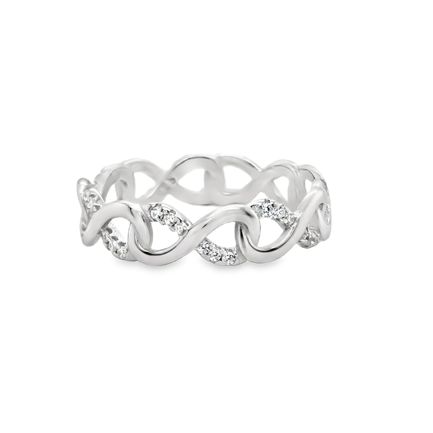 Sterling Silver CZ Infinity Ring