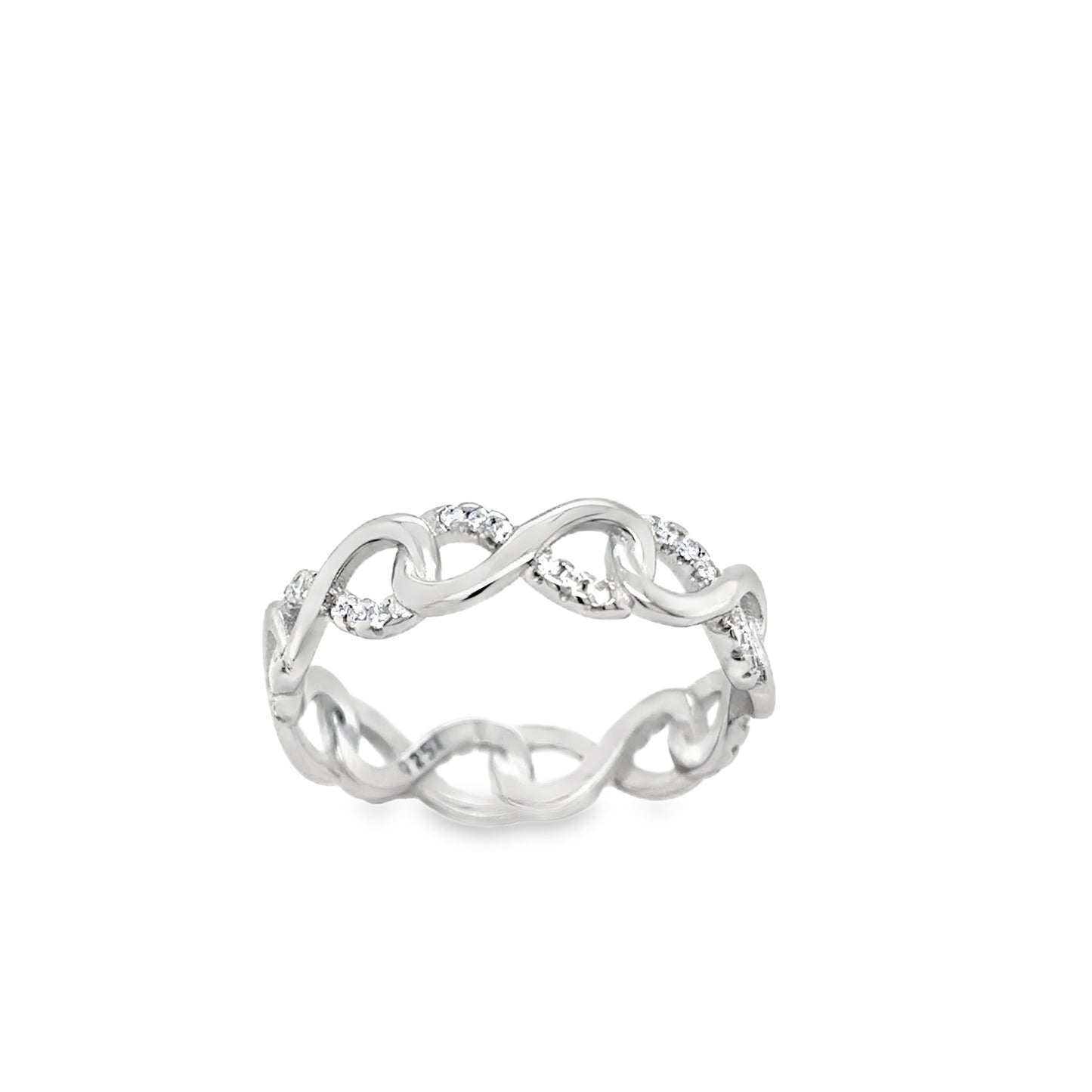 Sterling Silver CZ Infinity Ring