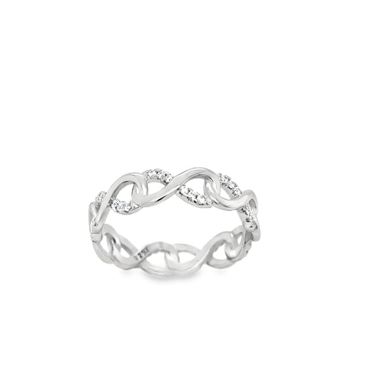 Sterling Silver CZ Infinity Ring