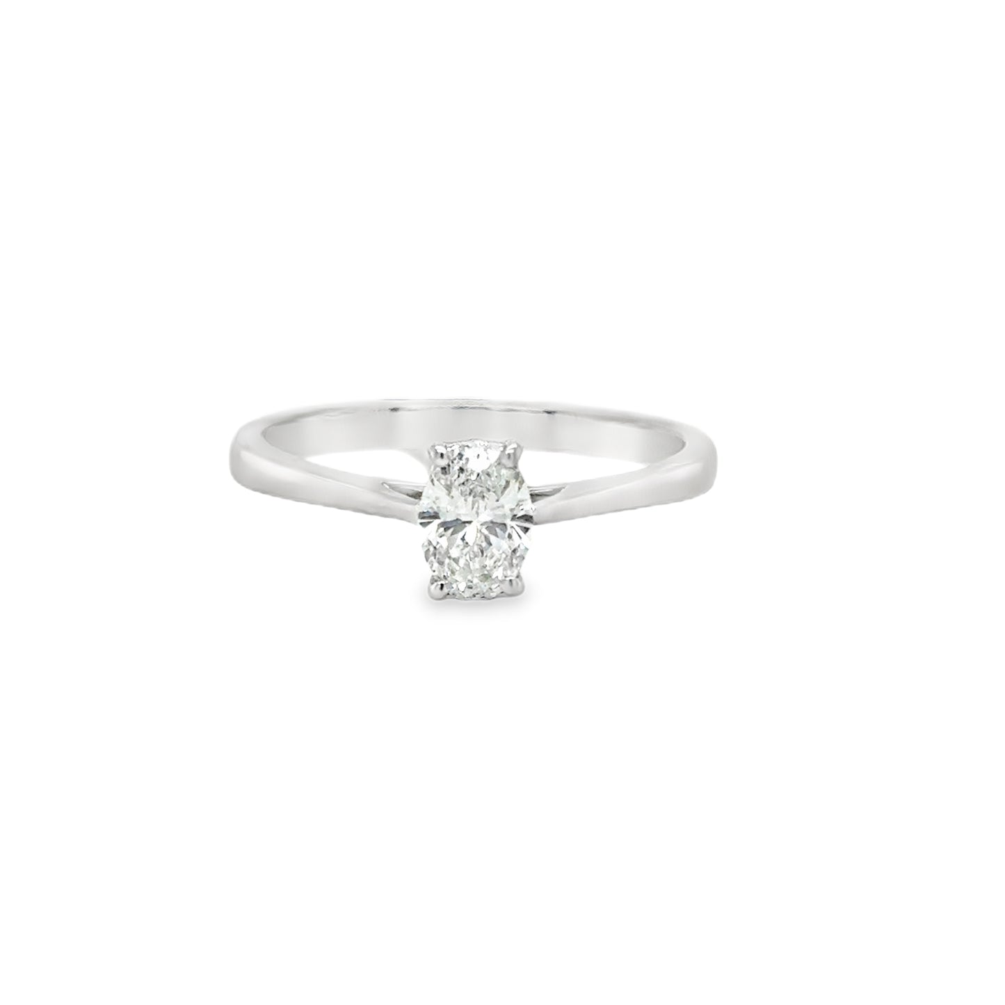 Platinum Oval Solitaire Diamond Ring .60ct