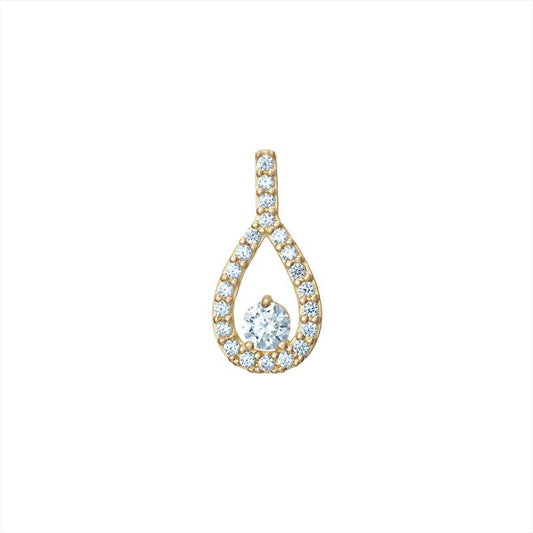 9ct CZ Open Pear Drop Pendant