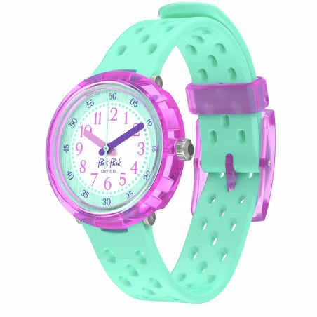 Kids Flik Flak Fizz In Mint Bubbly Hours Watch