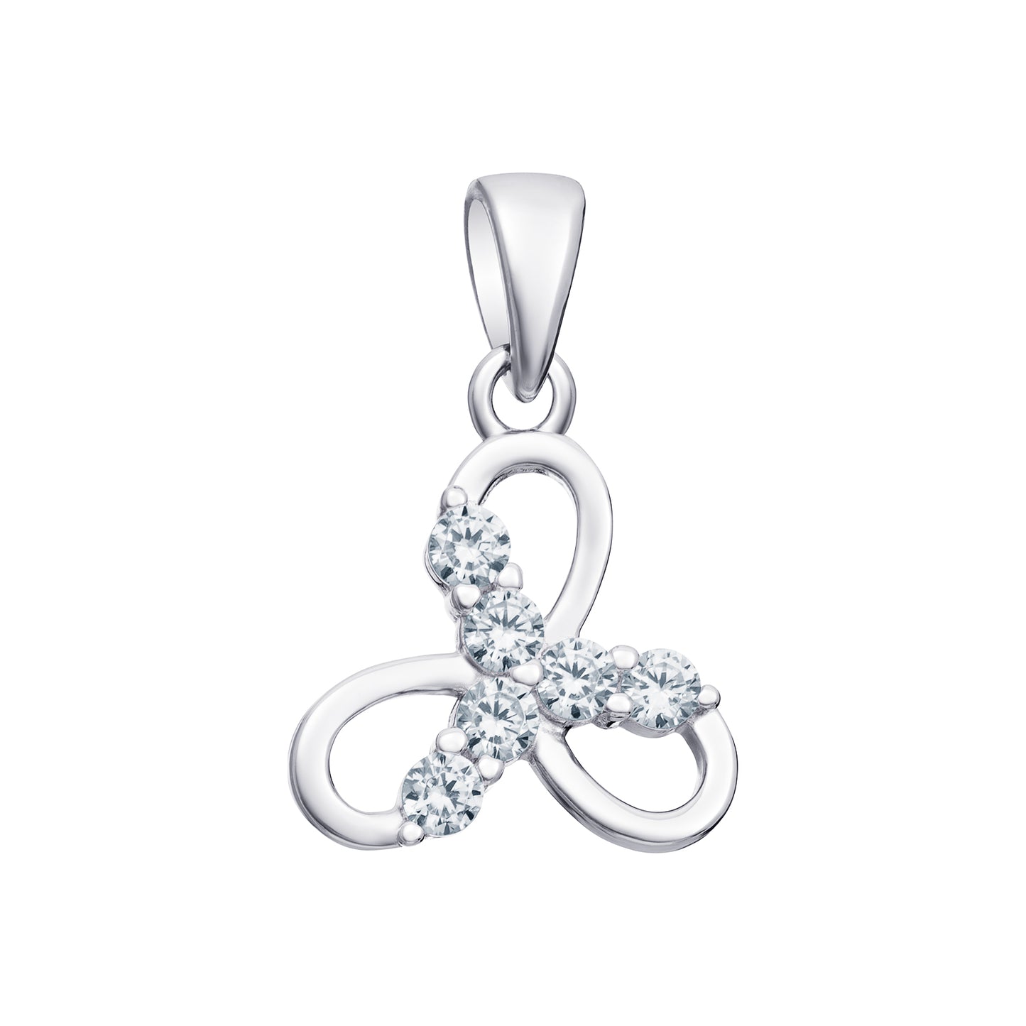 Sterling Silver Fancy CZ Triple Loop Pendant