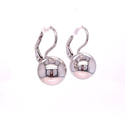 Sterling Silver 12mm Drop Ball Earring