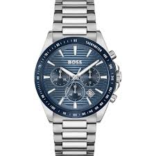 Gents Hugo Boss Strike Chronograph Tachymeter Blue Dial Watch