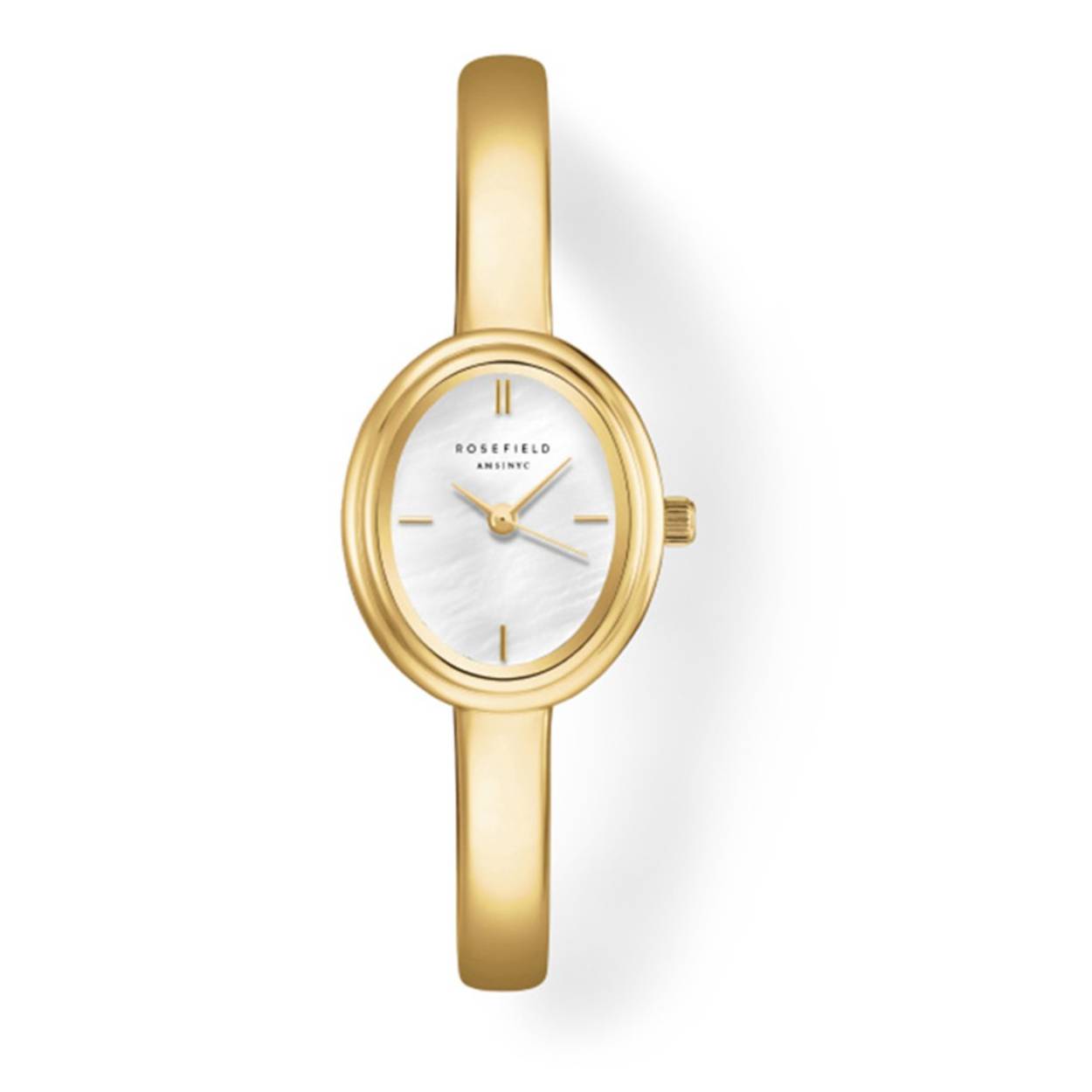 Ladies Rosefield Bangle Gold Oval Mother Of Pearl Dial