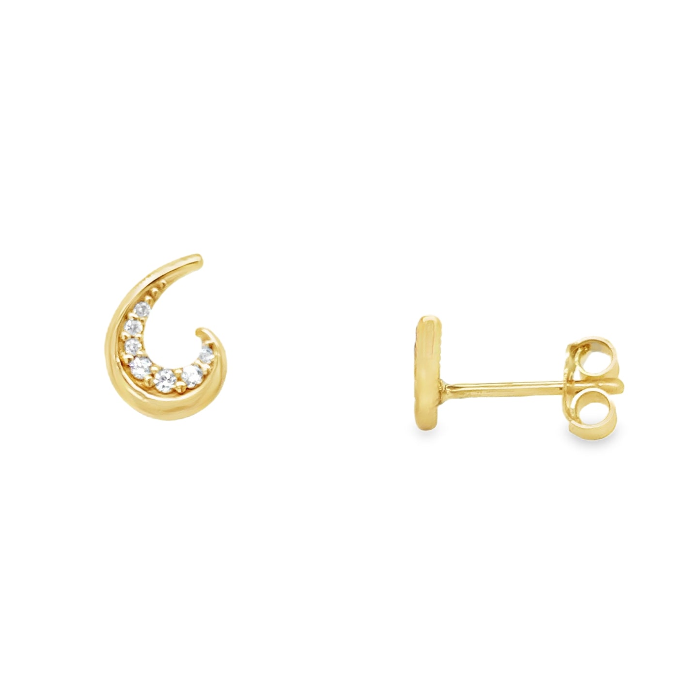 9ct Yellow Gold Wave Swirl Stud Earring