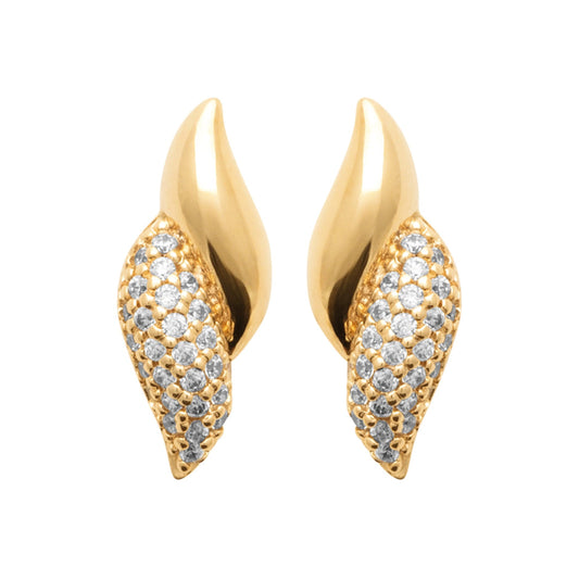 Burren 18ct Gold Plated Vanilla Glaze Earrings