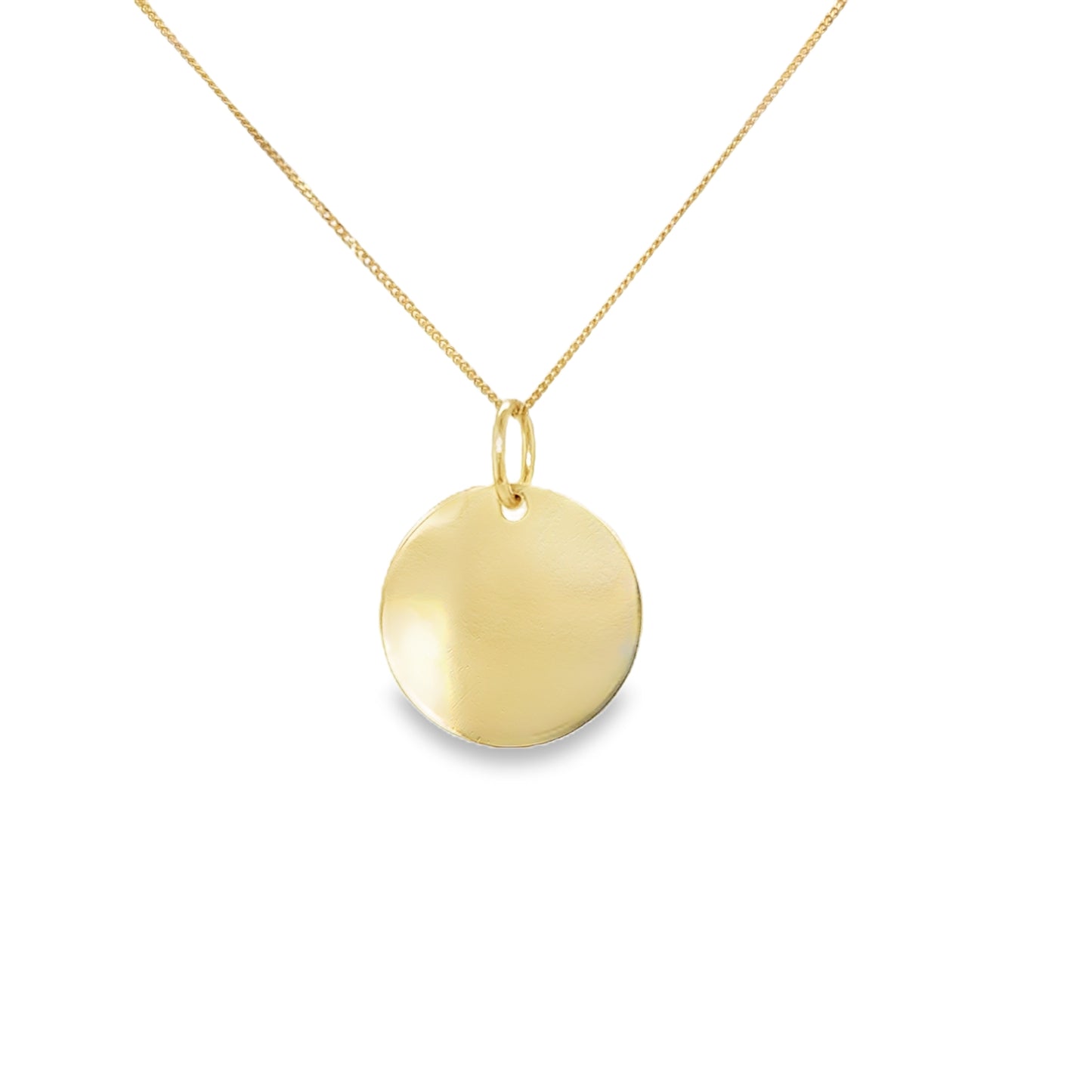 9ct Yellow Gold 15mm Plain Disc