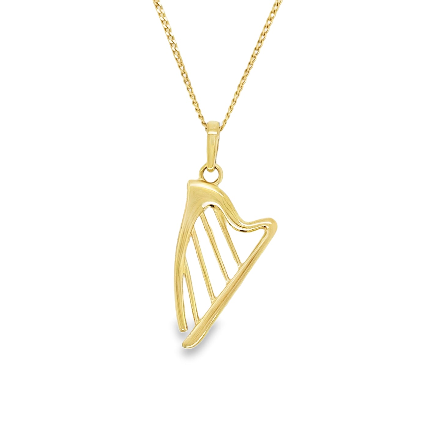 9ct Yellow Gold Open Harp Pendant