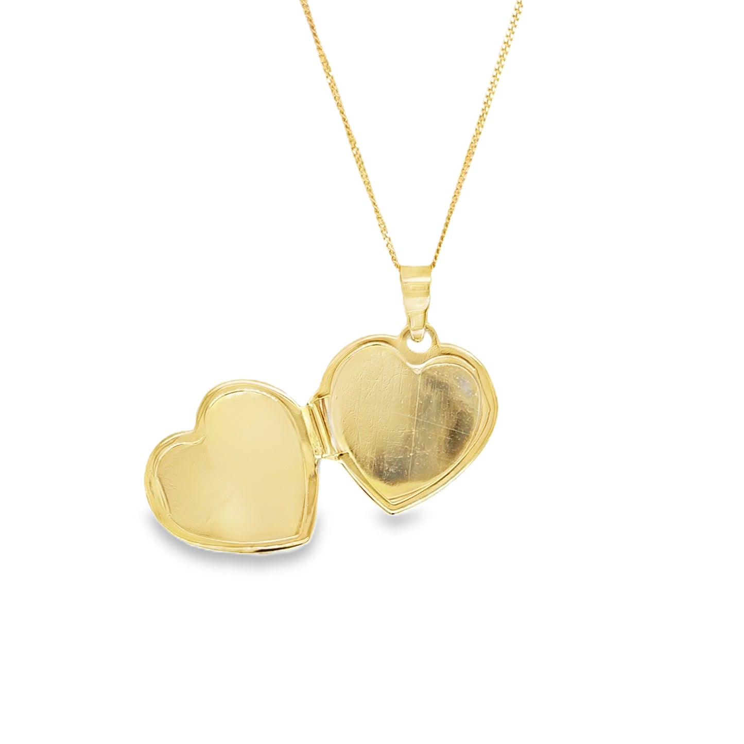 9ct Yellow Gold Plain Heart Locket