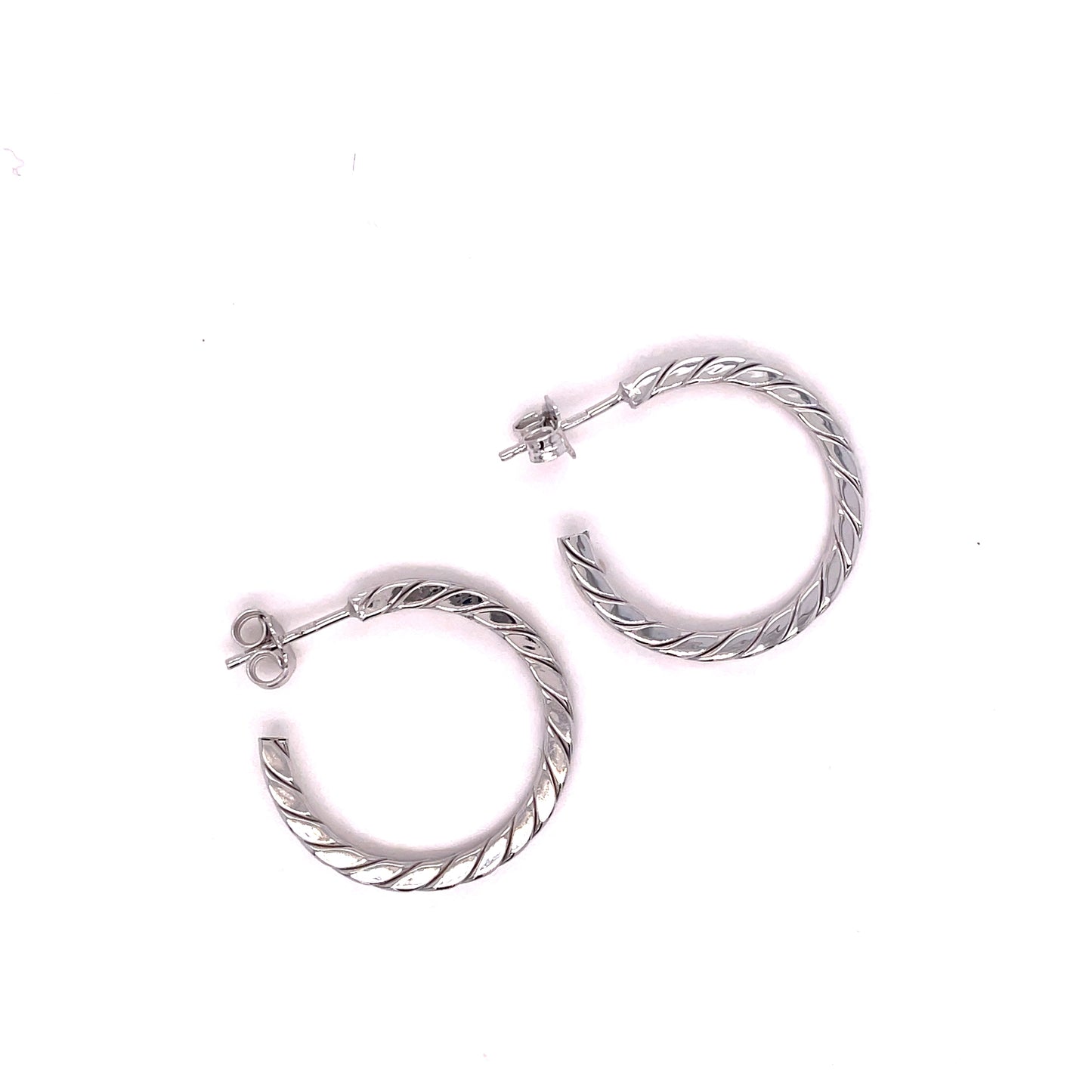 Sterling Silver Weaved Hoop Earring