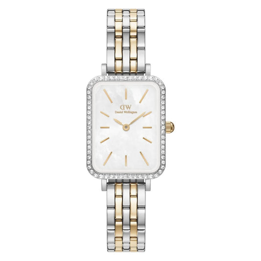 Ladies Daniel Wellington Quadro Lumine Mother of Pearl Dial CZ Bezel