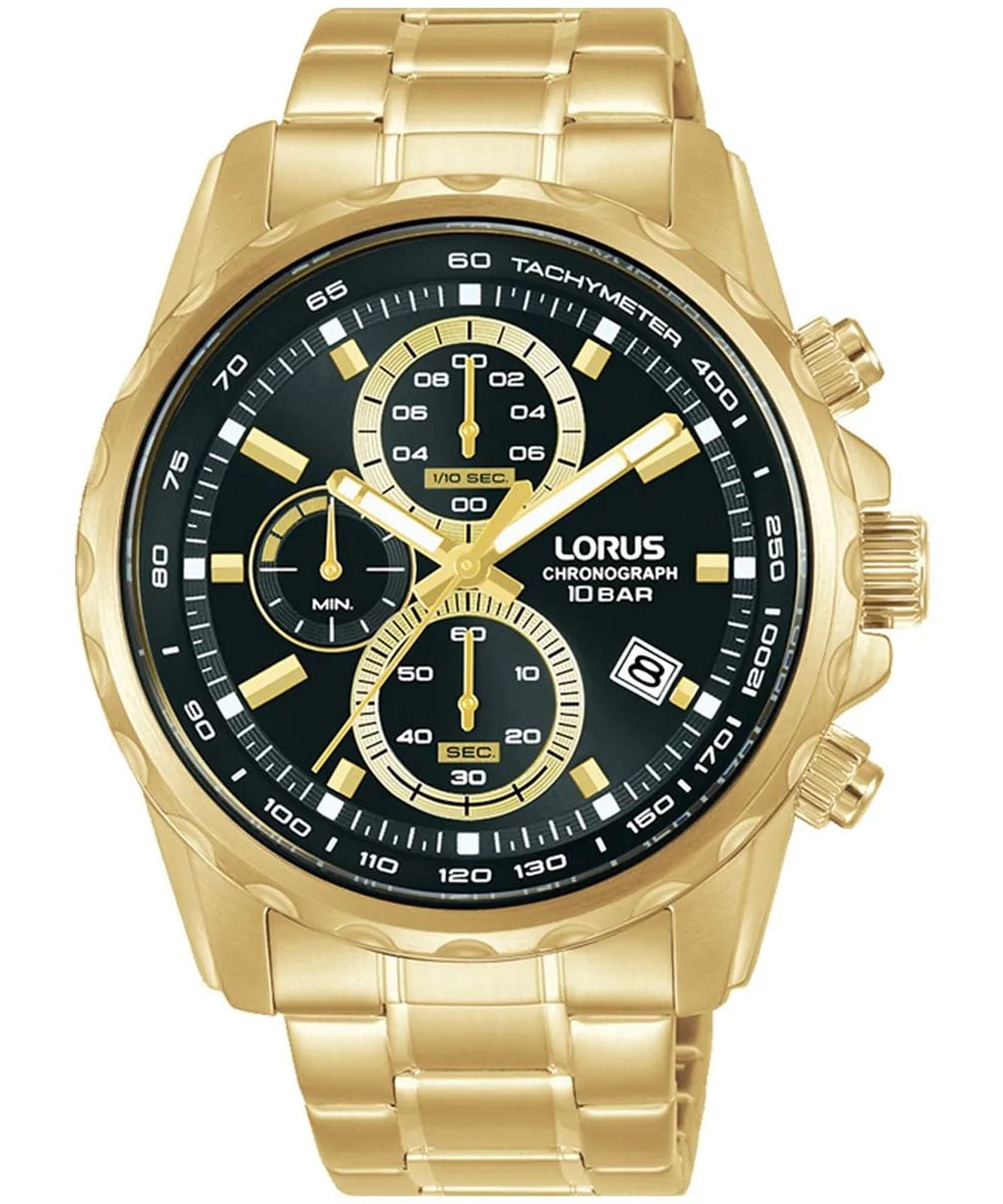 Gents Lorus Chronograph Tachymeter Black Dial