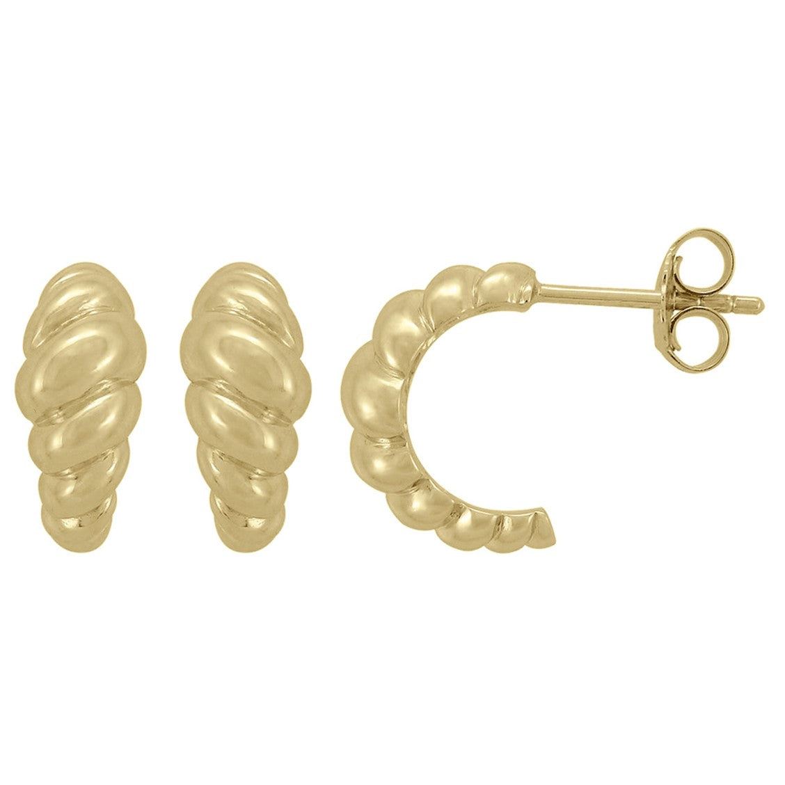 Burren 18ct Gold Plated Pavlova Bubble Twist Huggie Earring