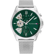 Gents Tommy Hilfiger Baker Green Open Heart Dial Watch