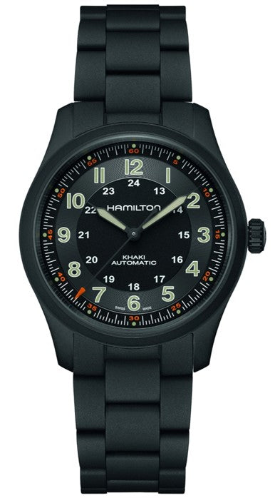 Gents Hamilton Khaki Field Titanium Auto Black Dial