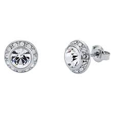 Ted Baker Soletia Silver Plated BZ Round Halo Stud Earrings