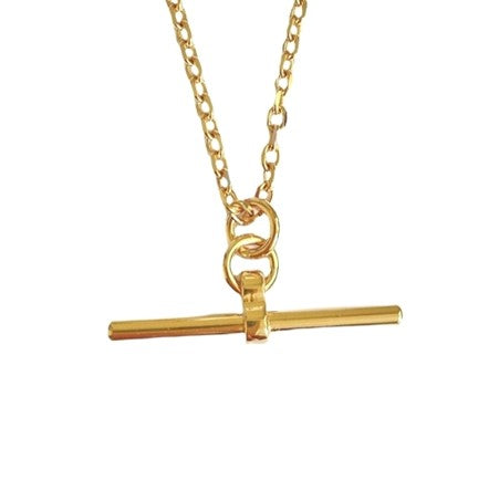 Burren 18ct Gold Plated Blast From The Past T-Bar Necklet