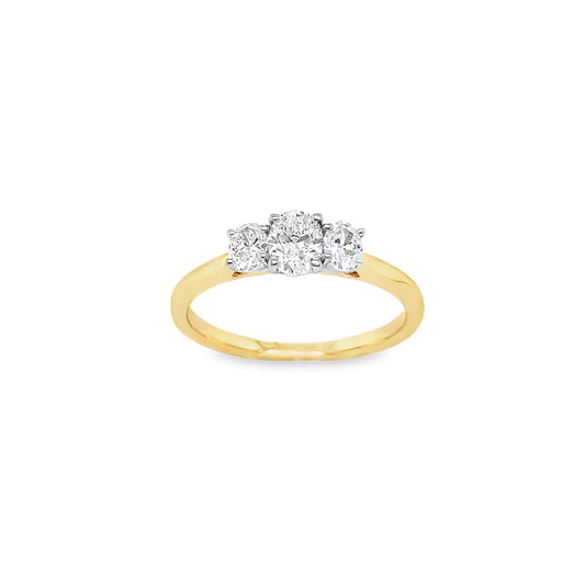 9ct Graduated 3 Stone Oval Cut Diamond Ring .39ct