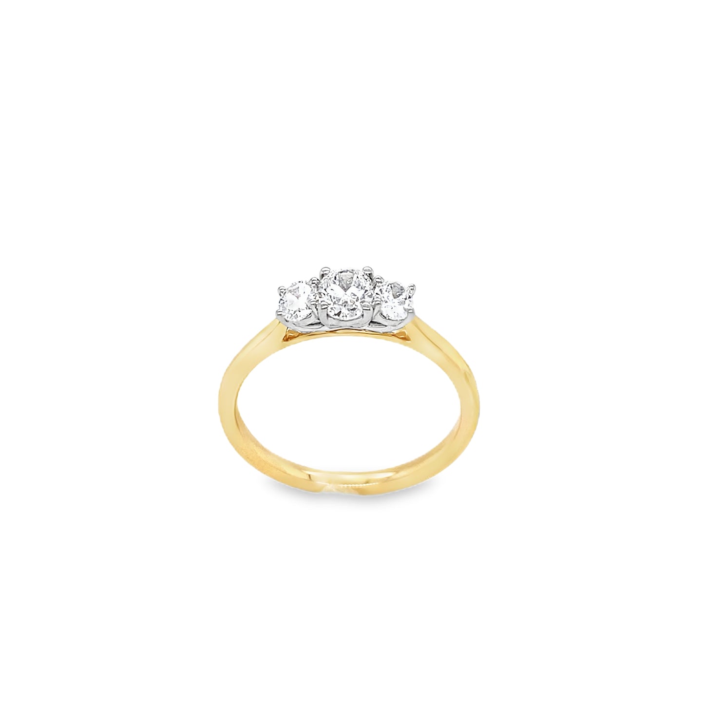9ct Graduated 3 Stone Oval Cut Diamond Ring .39ct