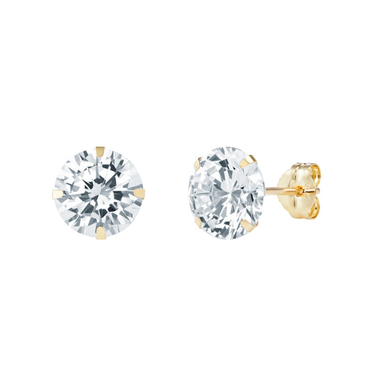 9ct Cubic Zirconia 6mm Claw Set Stud Earrings