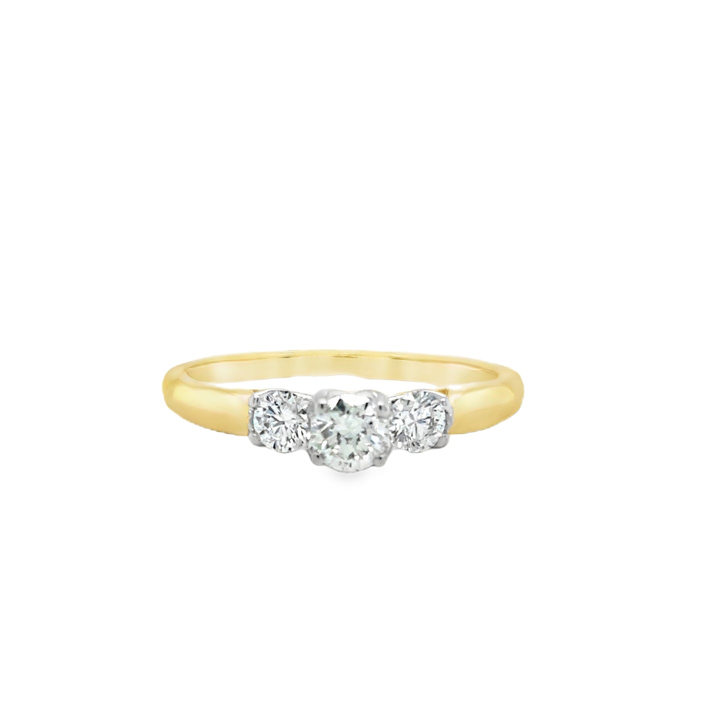 18ct Yellow Gold Three Stone Diamond Ring .50ct